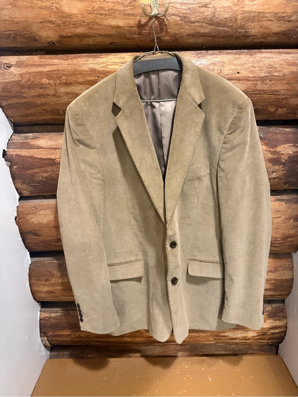 🤎Very Nice Men's Tan Vintage Corduroy Stafford Essentials Blazer 46L